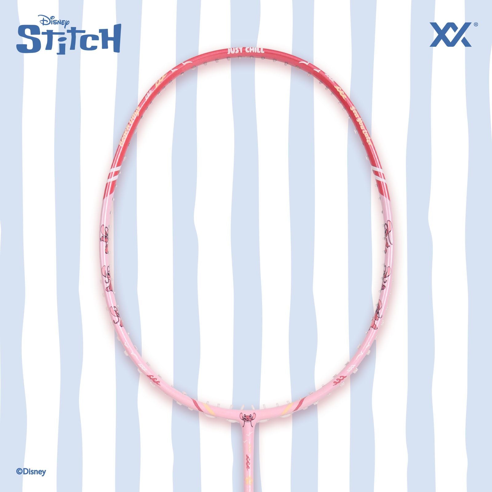 【予約注文 12月中下旬発送予定】スティッチ Stitch バドミントンラケット 4UG6 ラケットカバーケース セット エンジェル ピンク ディズニー