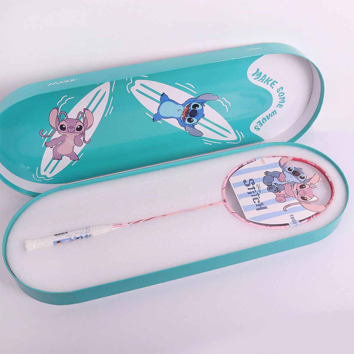 【予約注文 12月中下旬発送予定】スティッチ Stitch バドミントンラケット 4UG6 ラケットカバーケース セット エンジェル ピンク ディズニー