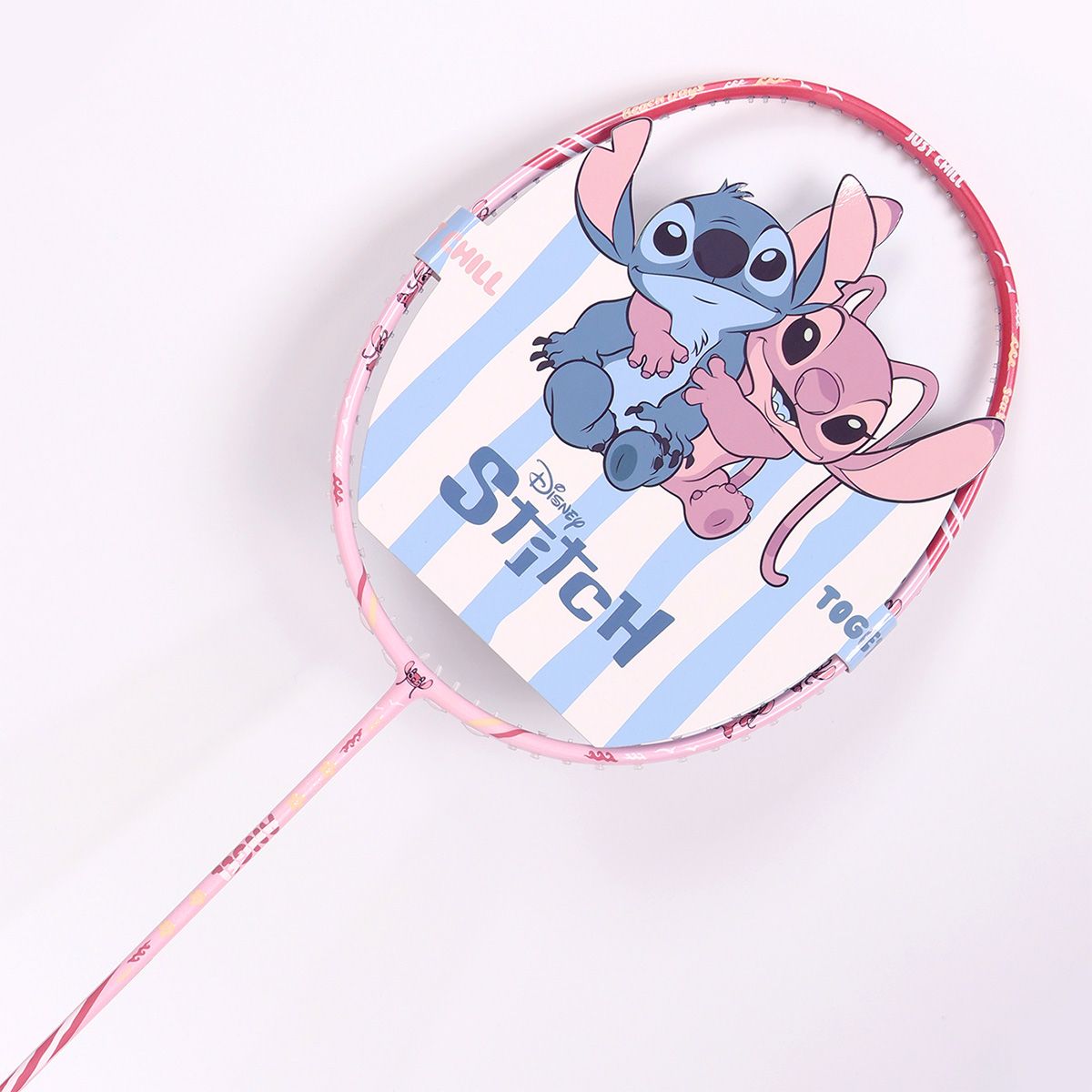 【予約注文 12月中下旬発送予定】スティッチ Stitch バドミントンラケット 4UG6 ラケットカバーケース セット エンジェル ピンク ディズニー