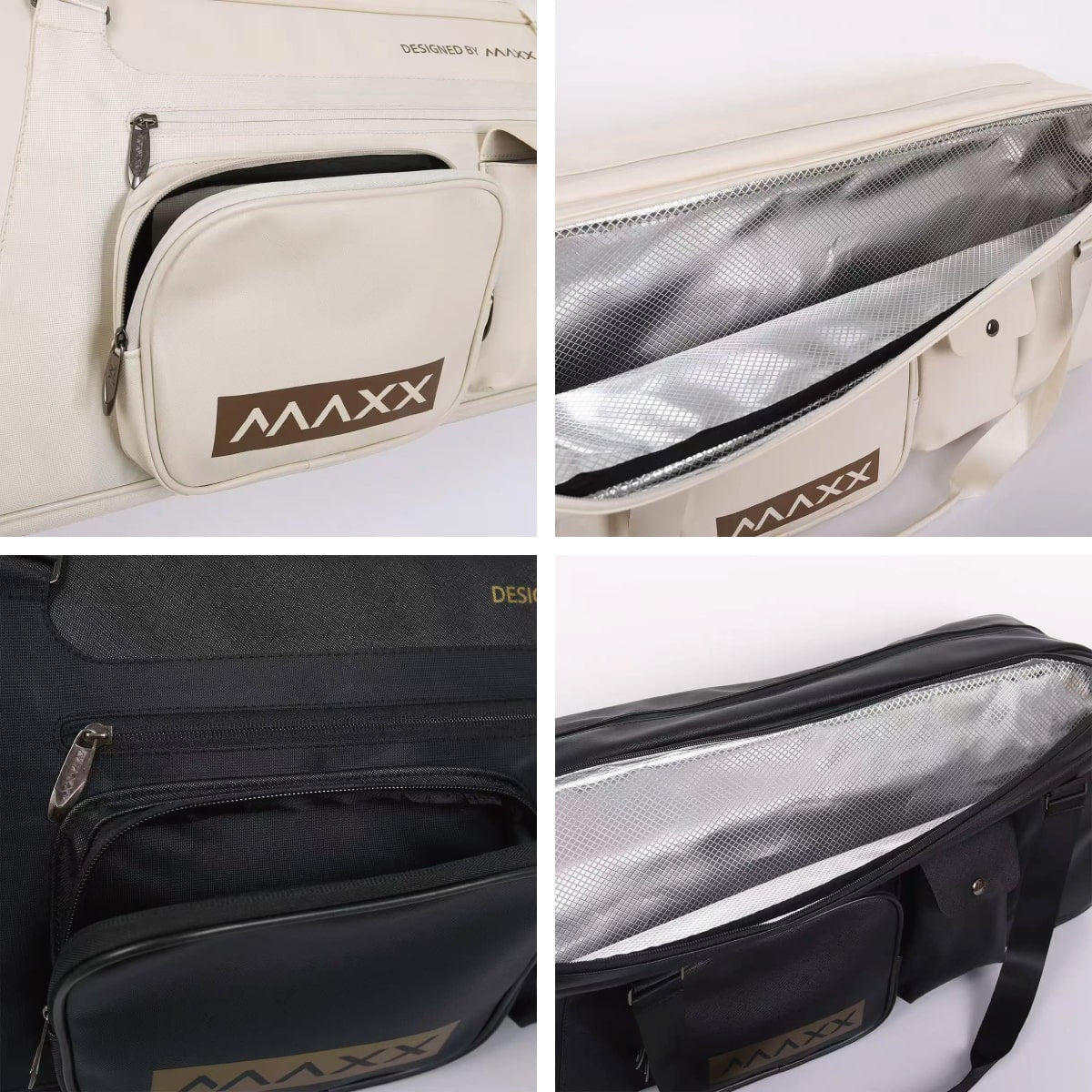 バドミントンラケットバッグ トーナメントバッグ スクエア型 小物収納ポケット