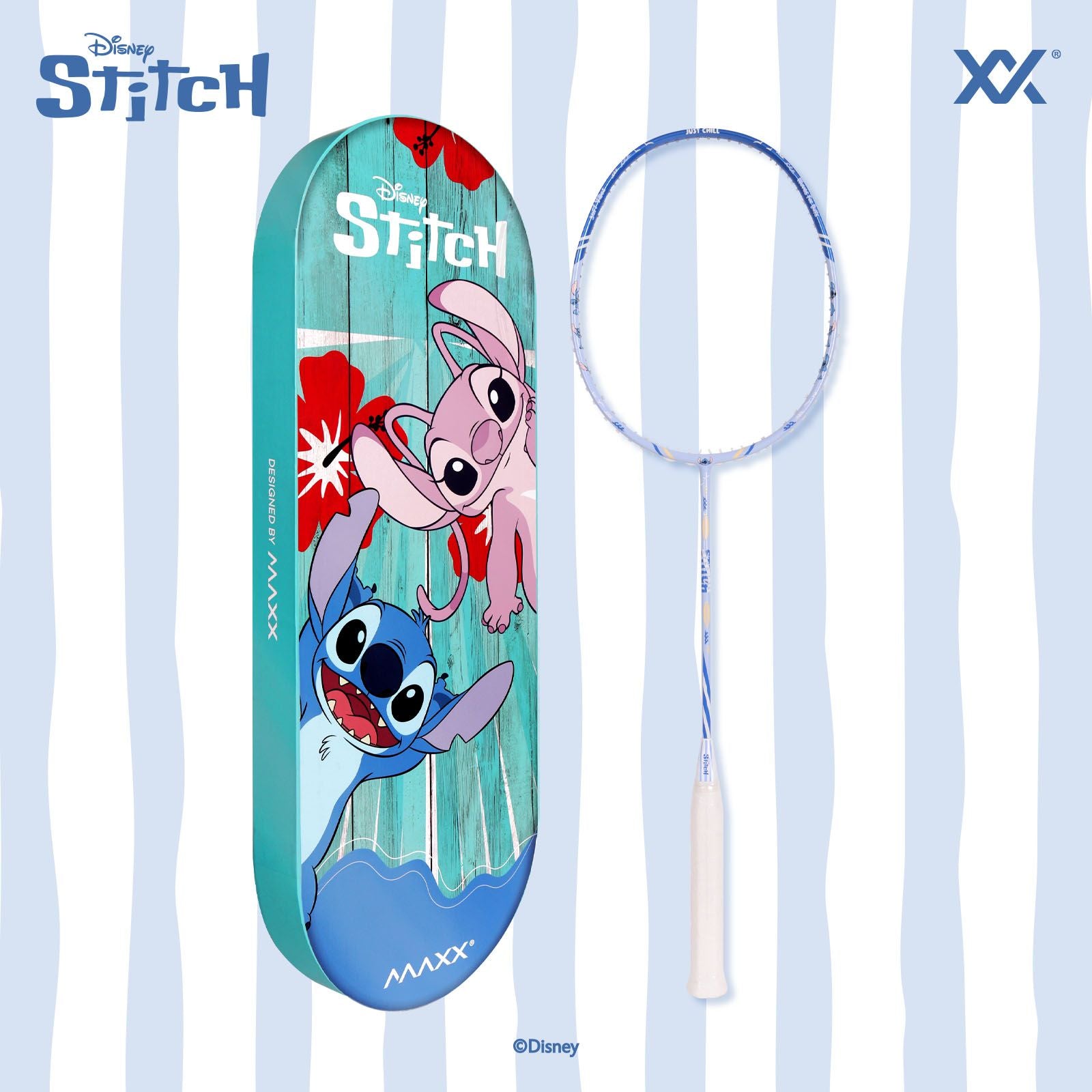 【予約注文 12月中下旬発送予定】スティッチ Stitch バドミントンラケット 4UG6 ラケットカバーケース セット スティッチ ブルー ディズニー