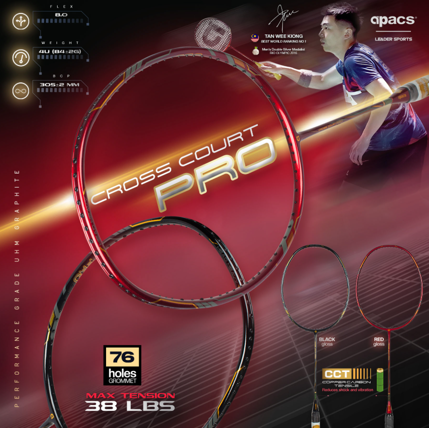 CROSS COURT PRO クロスコートプロ バドミントンラケット 3U/G6 4U/G6 Tan Wee Kiong選手(MAS)使用モデル