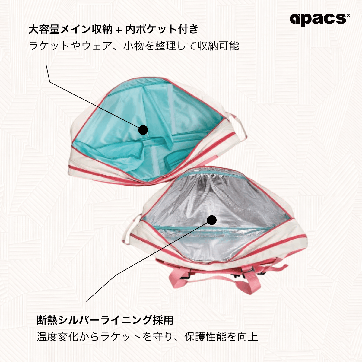 MMAX アパックス　トーナメントバッグ APACS(アパックス) バドミントンラケットバッグ トーナメントバッグ