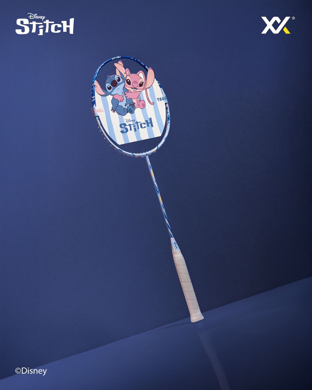 【予約注文 12月中下旬発送予定】スティッチ Stitch バドミントンラケット 4UG6 ラケットカバーケース セット スティッチ ブルー ディズニー