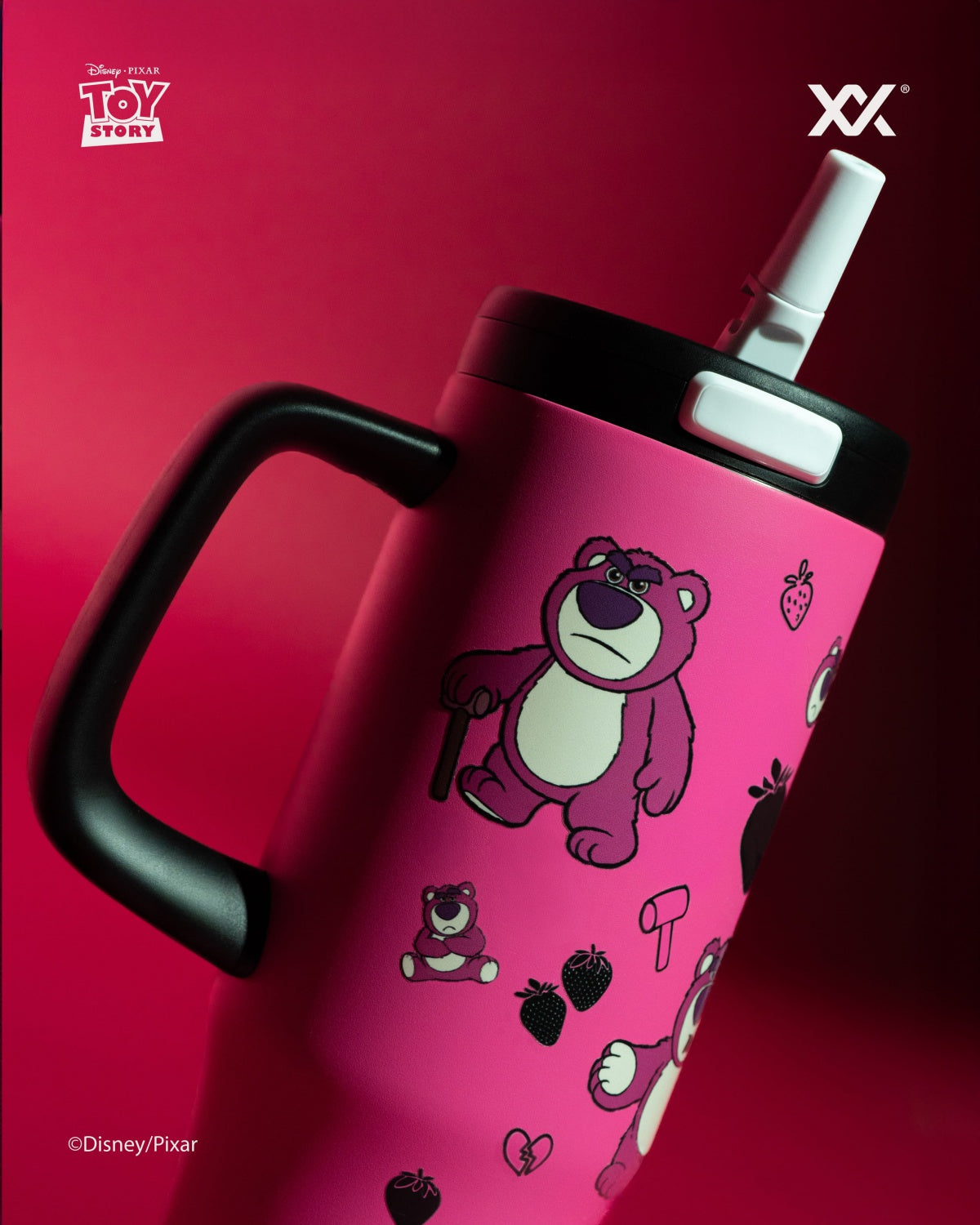 Disney/Pixar トイ・ストーリー ロッツォ LOTSO 1L タンブラー ステッカー付き ピンク（MDTB01）