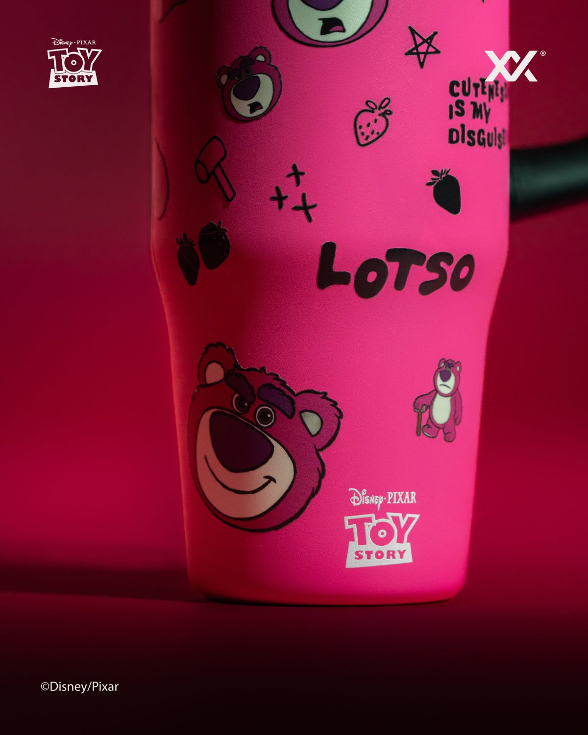 Disney/Pixar トイ・ストーリー ロッツォ LOTSO 1L タンブラー ステッカー付き ピンク（MDTB01）