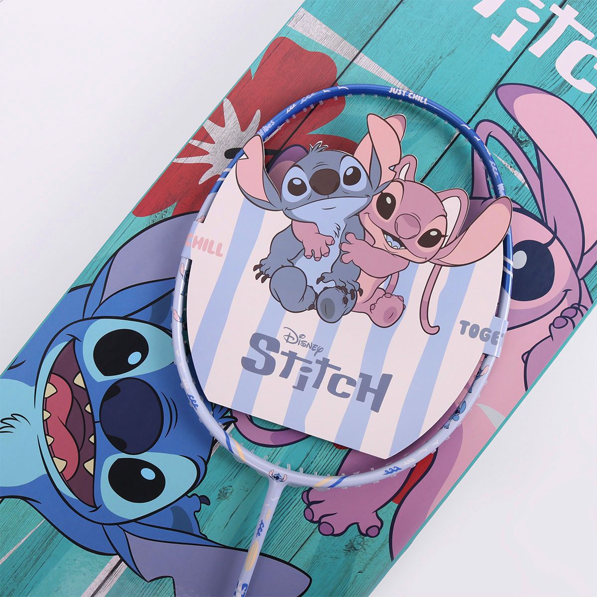 【予約注文 12月中下旬発送予定】スティッチ Stitch バドミントンラケット 4UG6 ラケットカバーケース セット スティッチ ブルー ディズニー