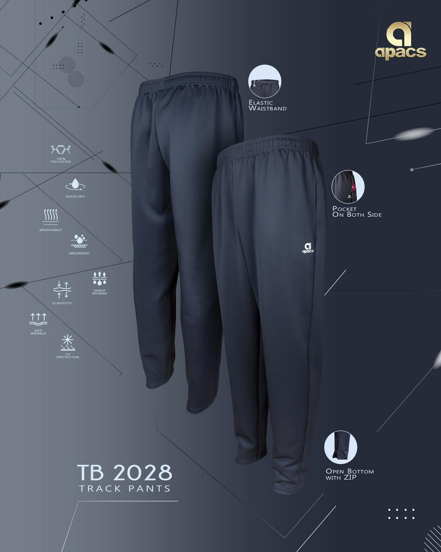 快適ストレッチ ウォームアップロングパンツ TB2028 吸汗速乾